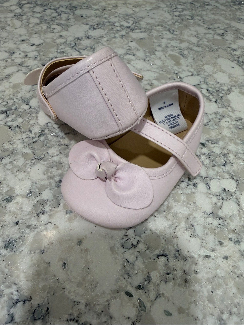 Janie and Jack Pale Pink Bow Mary Jane Baby Shoes